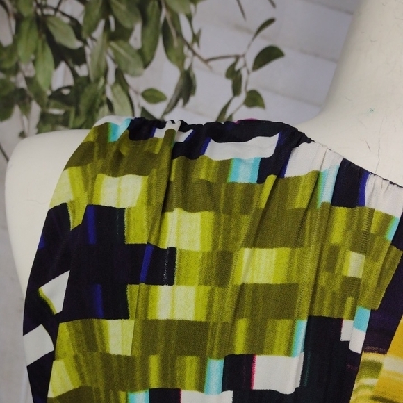 London Times Black and Multicolor Midi Dress Size 14 - Picture 8 of 10